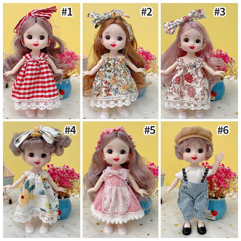 Set búp bê barbie BJD 17cm đáng yêu dùng làm quà tặng sinh nhật cho bé gái