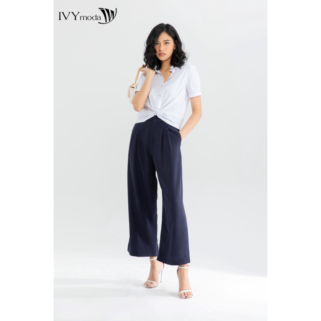 Áo croptop nữ xoắn gấu IVY moda MS16M6285