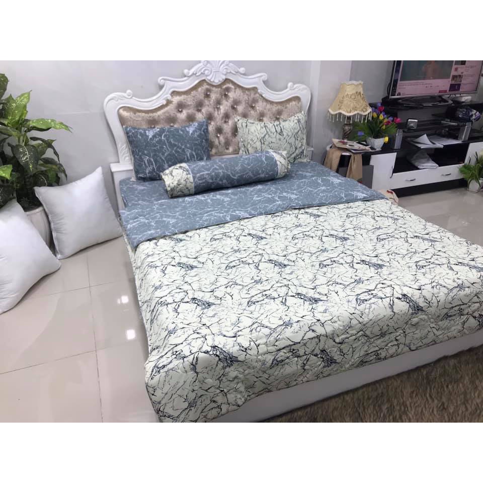Drap bộ thun hàn quốc, vân đá phối sang chảnh