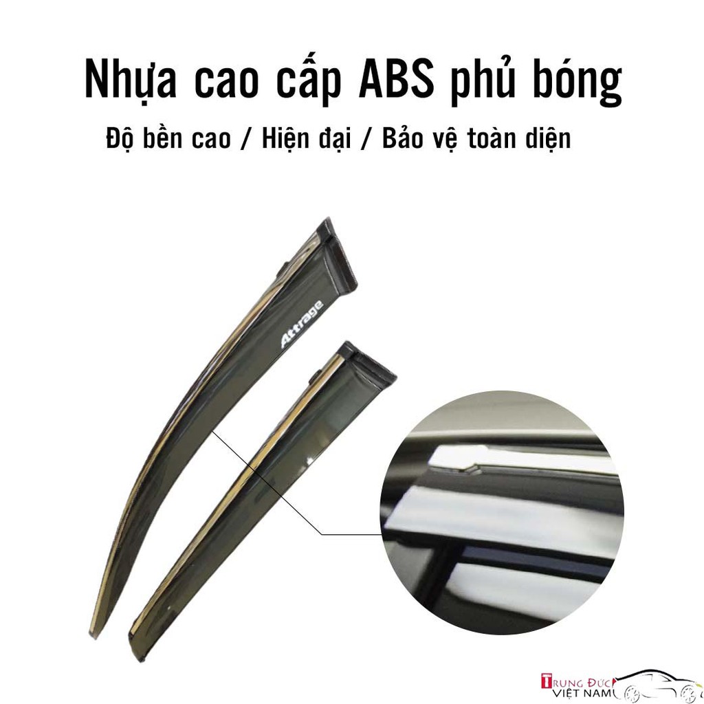 Bộ vè che mưa cho dòng xe MITSUBISHI, chất liệu nhựa ABS cao cấp giúp che nắng, tránh nóng, giảm nhiệt - Trung Đức VN