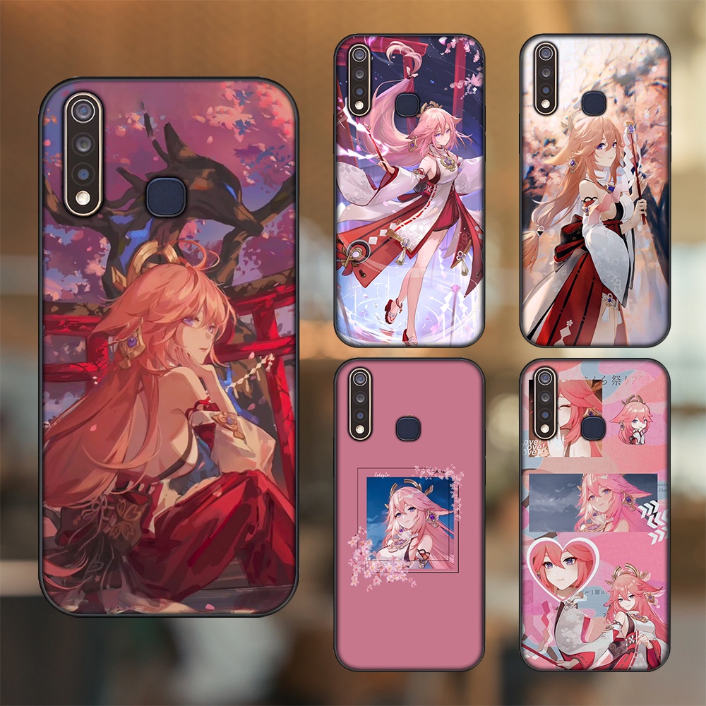 Ốp lưng Vivo Y19 viền đen in hình Yae Miko Genshin Impact