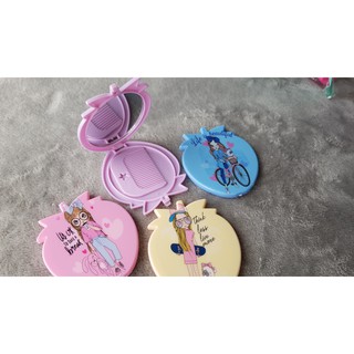 [TẶNG THUN CỘT TÓC] Bộ Gương Lược Cầm Tay Mini Dễ Thương Nhiều Mẫu Đa Dạng (Hình Trái Dâu)
