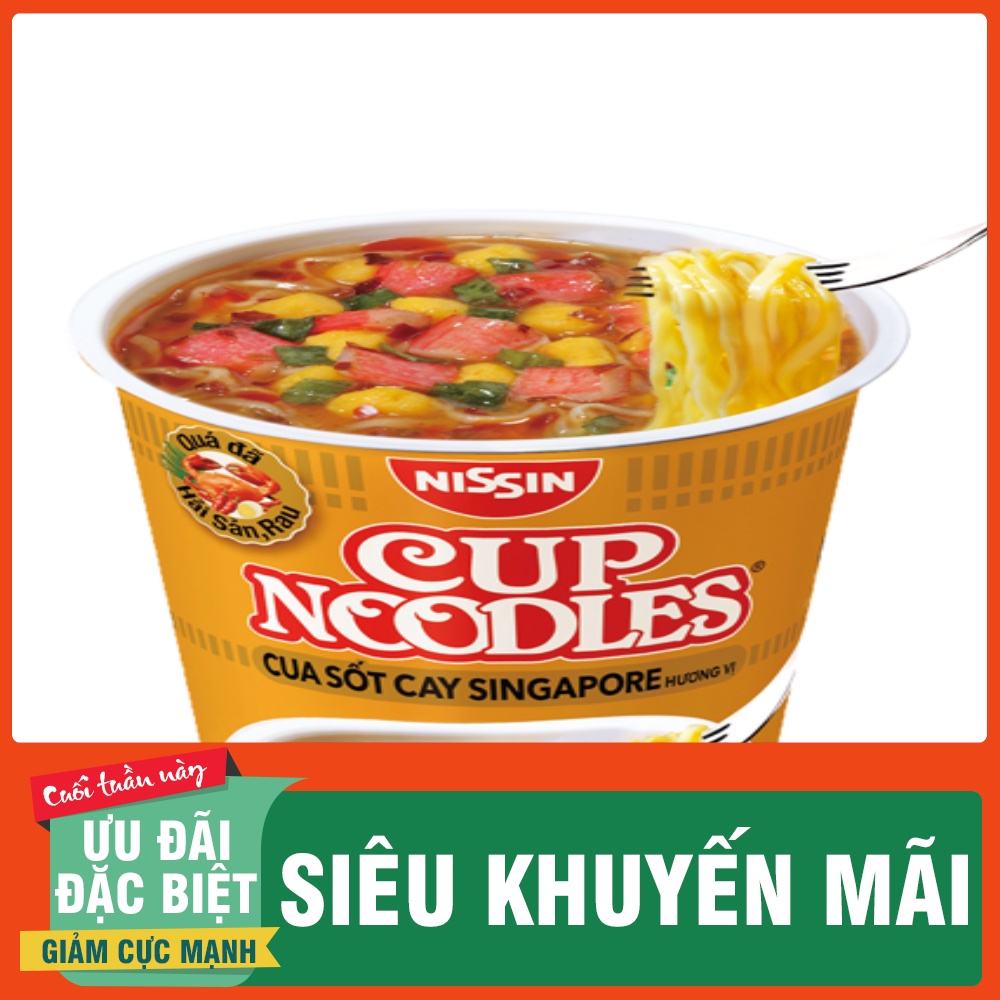 Thùng 24 Ly Mì Cup Noodles Nissin 67g/ly đến 74g/ly nhập khẩu Thái Lan - Ưu Đãi Mùa Dịch
