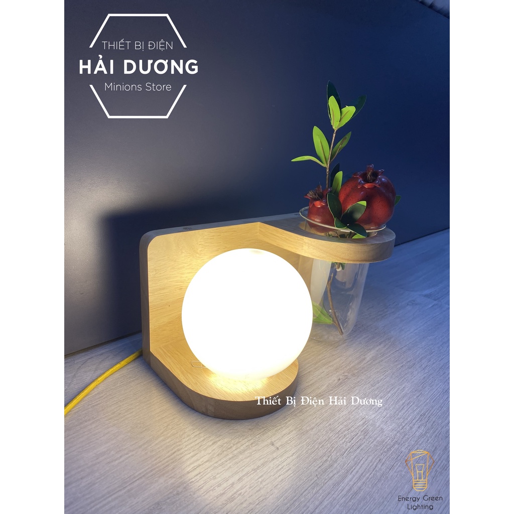 Đèn Tường Kệ Gỗ Chao Thủy Tinh Hiện Đại DT-2714 - Trang Trí Căn Phòng - Energy Green Lighting - Đã Bao Gồm Bóng Led
