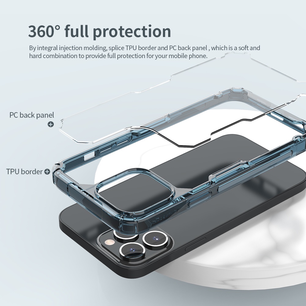 Ốp điện thoại Nillkin Nature TPU Pro chống sốc trong suốt siêu mảnh cao cấp dành cho iPhone 13 Pro Max