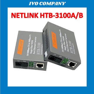 Thiết Bị Chuyển Đổi Quang Điện 1 Sợi Media Converter 1FO 100Mbps Netlink HTB-3100AB