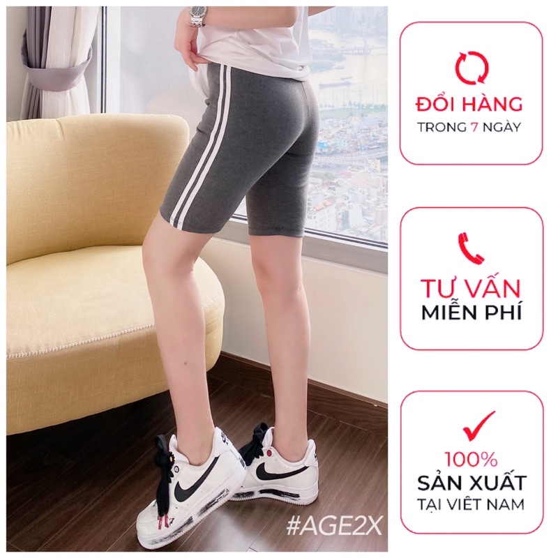 Quần biker short AGE2X Korean Style, legging đùi, legging short chính hãng AGE2X hàng VNXK, với 12 màu cho bạn lựa chọn