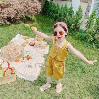 Xả Set đũi lạnh 2s dải cúc bé gái