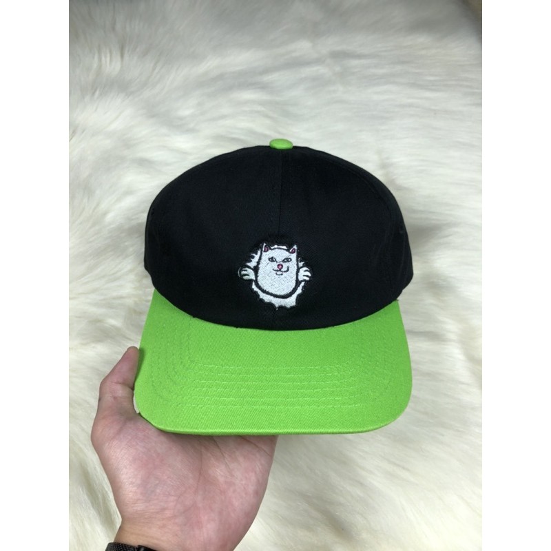 Mũ lưỡi trai Ripndip đen logo trắng - full tem siêu đẹp siêu cá tính freesize