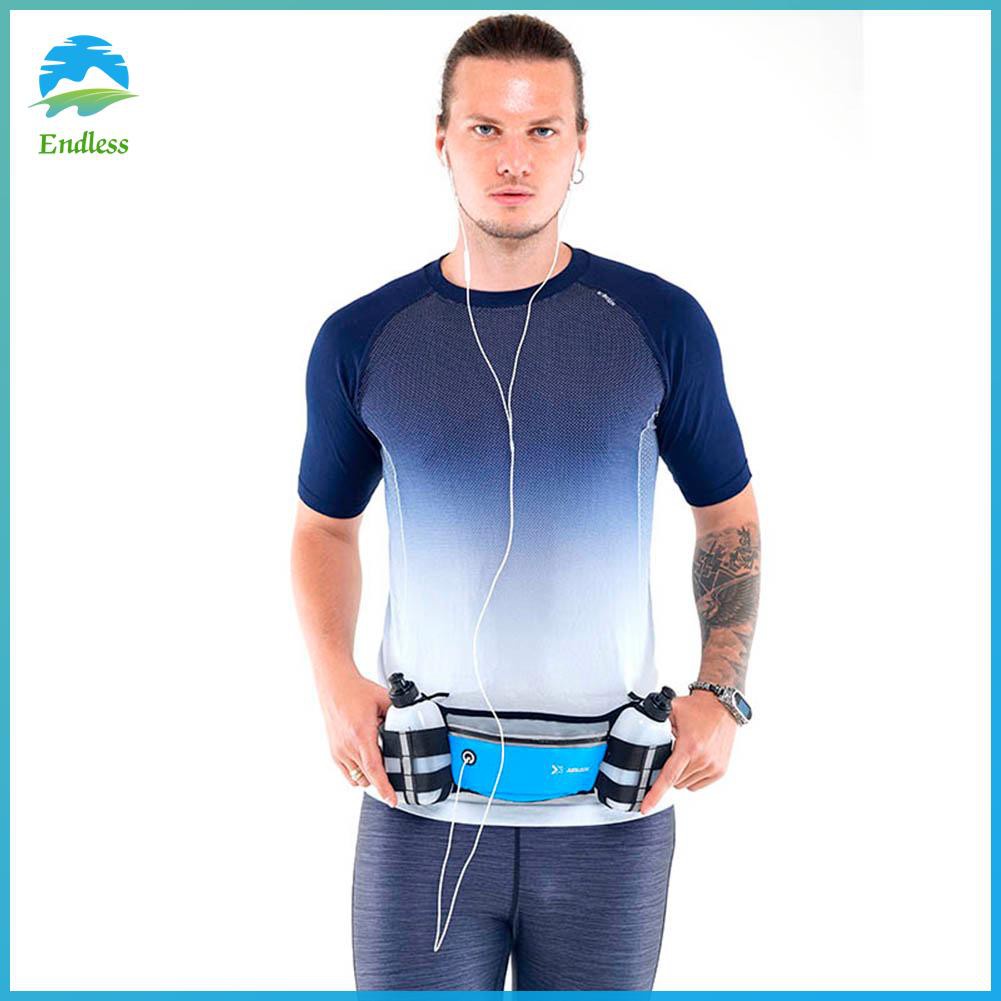 ☆endless☆ Outdoor Running Waist Bag Kettle Fitness Sport Belt Pack w/2 Water Bottles