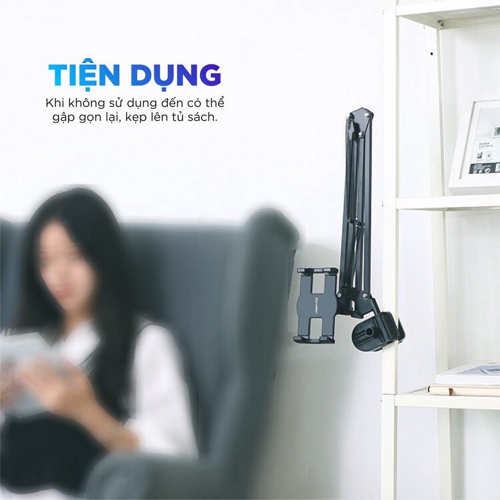 Giá đỡ điện thoại, máy tính bảng kẹp bàn UGREEN LP142 | Chất liệu kim loại | Xoay góc 90 độ | Bảo Hành 18 Tháng 1 Đổi 1.