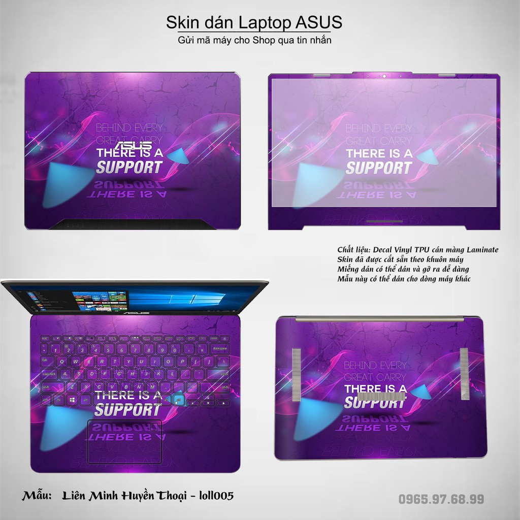 Skin dán Laptop Asus in hình Liên Minh Huyền Thoại (inbox mã máy cho Shop)