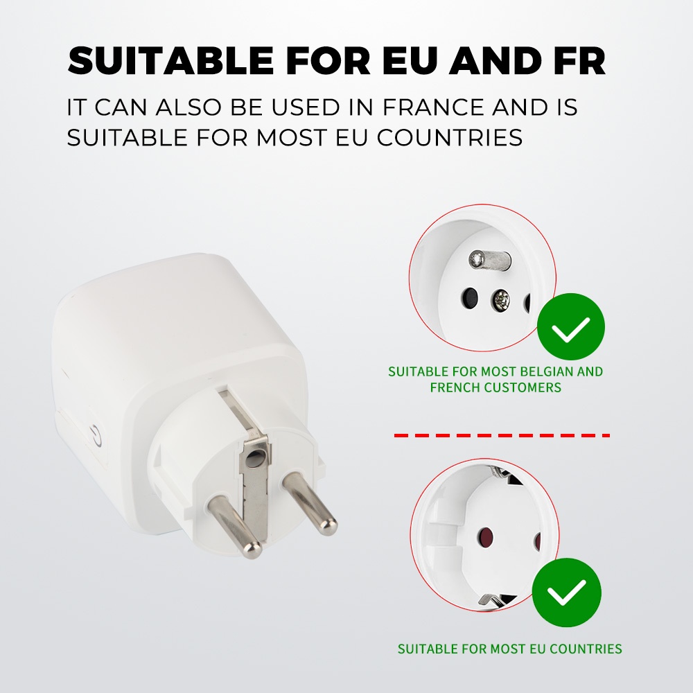 SMATRUL Ổ Cắm Thông Minh WiFi RF433 EU 16A Điều Khiển Giọng Nói Tiện Dụng Cho Google Home Alexa