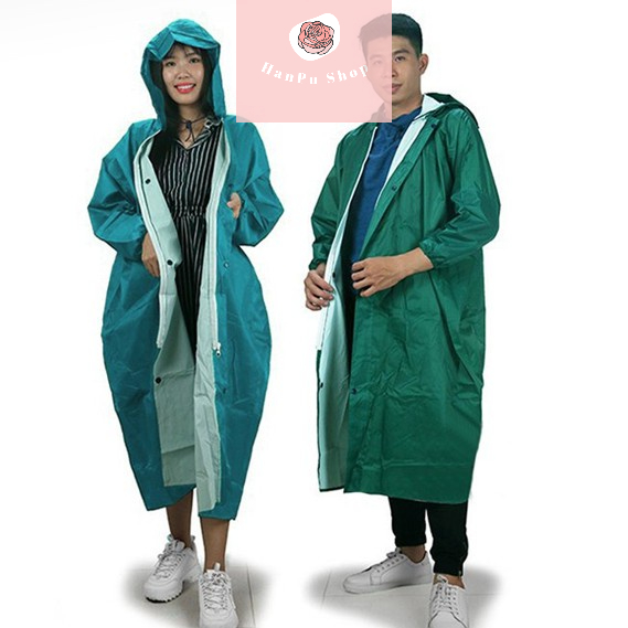 Áo Mưa Da Cá Dây Kéo Khóa Tiện Lợi