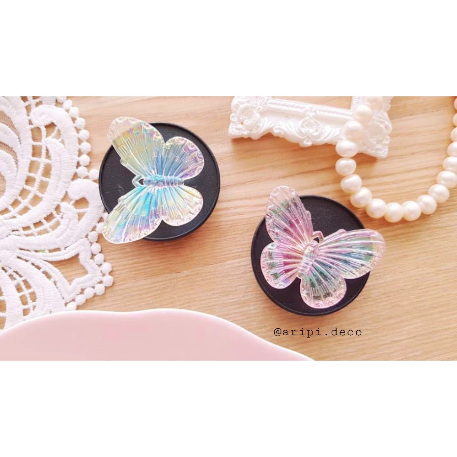 Charm bướm ánh hologram Hàn Quốc size to B101 /Nguyên liệu phụ kiện trang trí