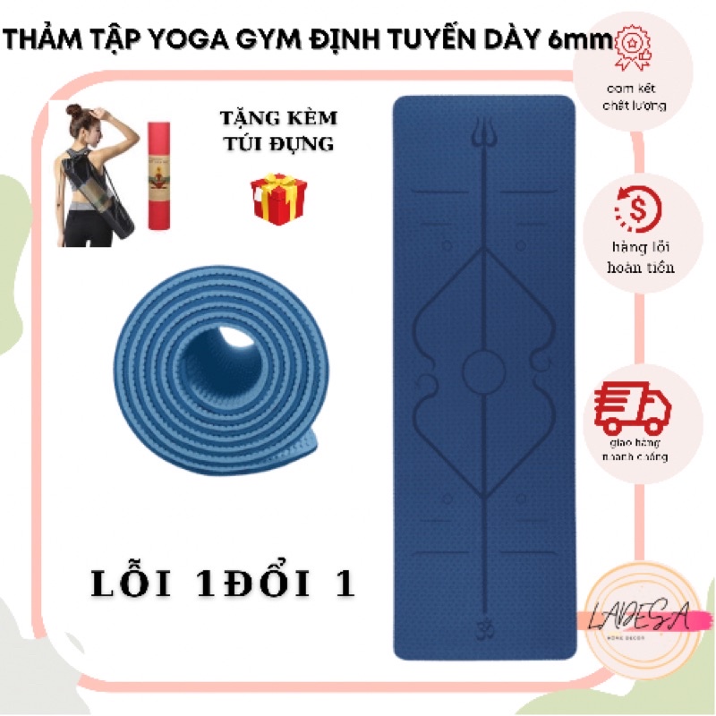 Thảm tập thể dục thảm tập gym, yoga định tuyến 2 lớp dày 6mm