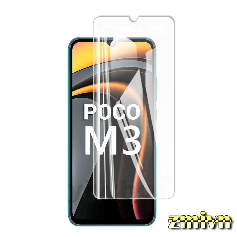 Cường lực trong suốt  Xiaomi Poco M3 Full màn 98% / Cường lực dẻo Camera
