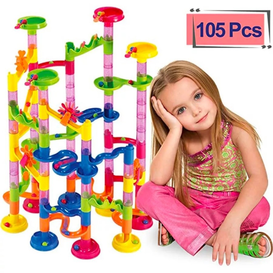 Bộ 105 món đồ chơi lắp ráp đường ray trượt MARBLE RUN cho bé