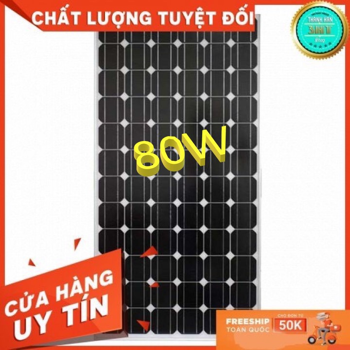 TẤM PIN NĂNG LƯỢNG MẶT TRỜI 80W MONO- Bảo Hành 10 Năm - 3HT