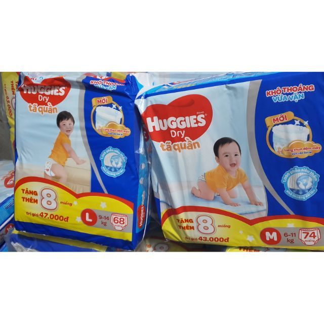 Bỉm huggies quần/dán siêu đại M74/L68/XL62/XXL56