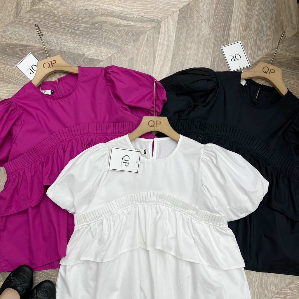 áo babydoll bánh bèo xếp ly tầng xinh