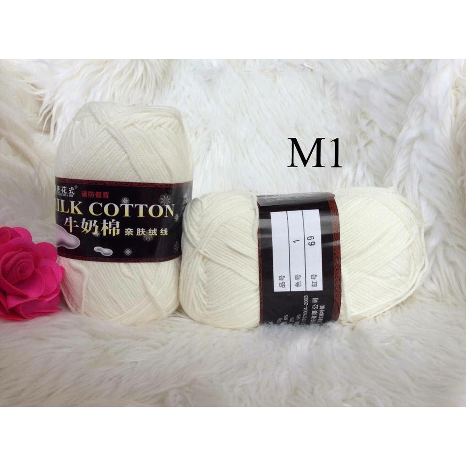 Len milk 125gr đan móc thú bông, khăn, mũ, áo...