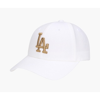 Mũ MLB basic trắng logo La gold