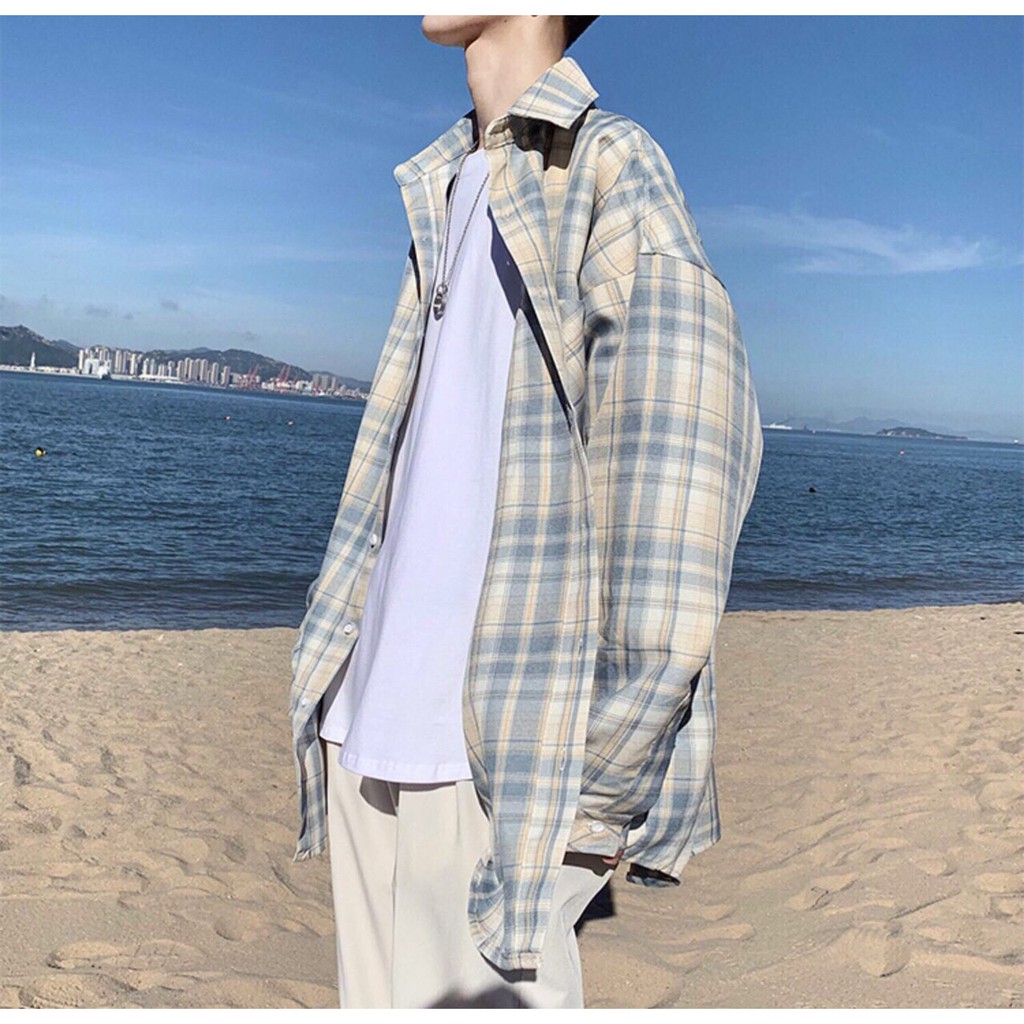 [ Có ảnh thật ] Áo sơ mi unisex form rộng - somi nam nữ sọc số 11 | BigBuy360 - bigbuy360.vn