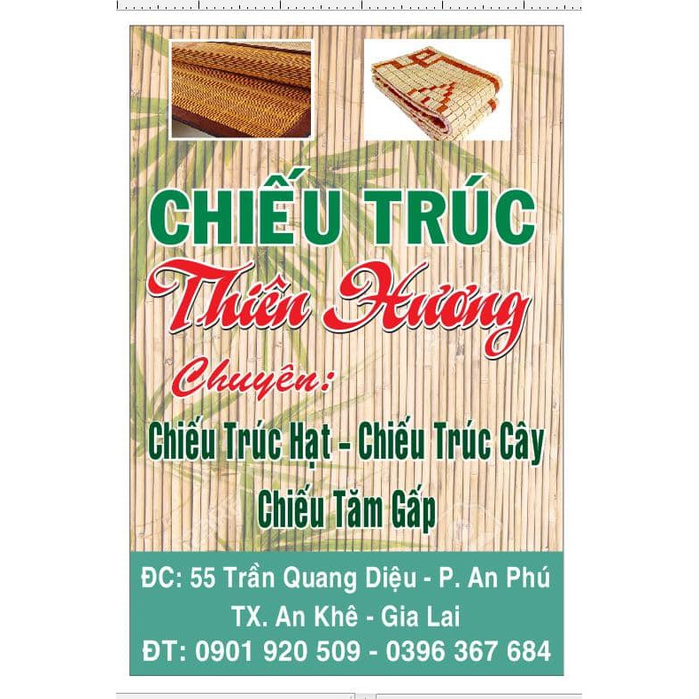 Chiếu trúc hạt nâu kích thước ngang 1m x dài 1,9m không viền