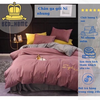 BỘ CHĂN GA NỈ NHUNG MỊN DÀY CAO CẤP NHÀ EM CẬP BẾN SET TIÊU CHUẨN 4 món