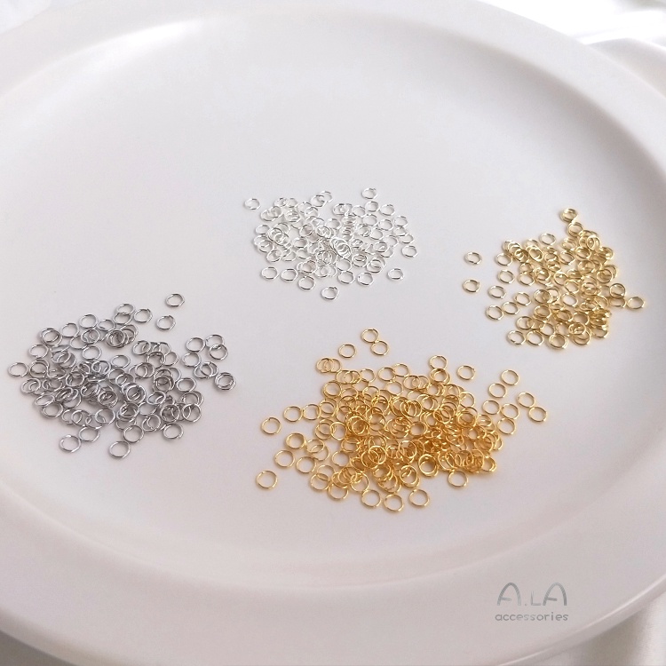 █diy゜14k●100 miếng 18K Titan thép mỏng mở vòng 14K vàng vòng duy nhất cường độ cao chống kéo diy chuỗi kết nối O-ring