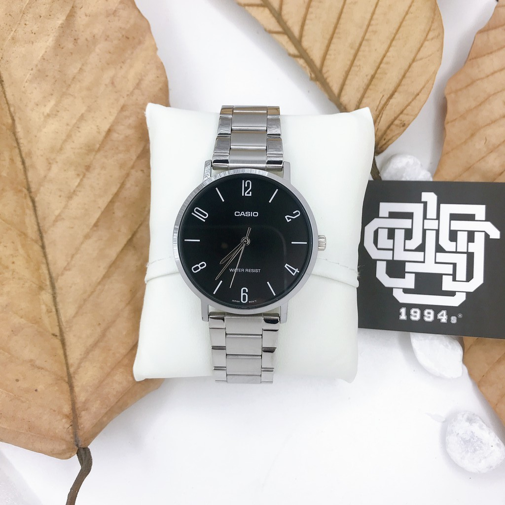 Đồng hồ nam Casio MTP-VT01 / MTP-VT01D-1B2 dây thép chính hãng