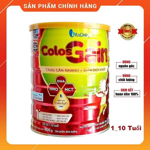 Sữa bột ColosGain 1+ 800 gram/lon - cho trẻ suy dinh dưỡng miễn dịch kém