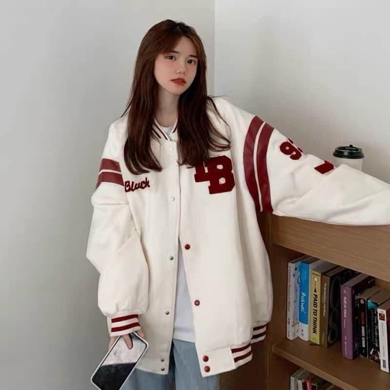 ✌ Áo Khoác Bomer Nỉ Ngoại In Chữ LB Phông Unisex Nam Nữ