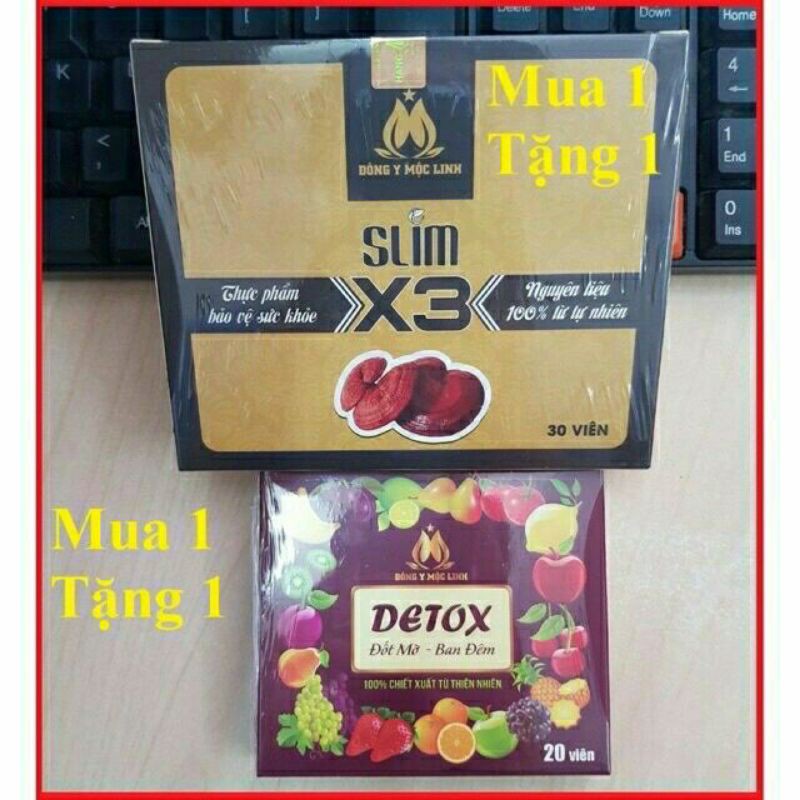 [chính hãng 100%] Giảm cân Đông Y Mộc Linh x3 tặng kèm 1 hộp đetox ban đêm chính hãng 100%