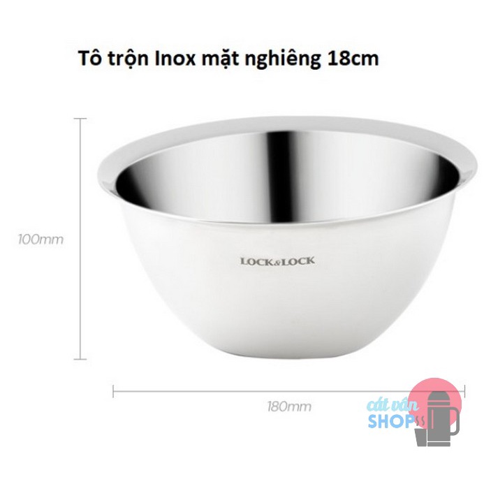 Tô trộn, thao trộn mặt nghiêng inox Lock&amp;Lock Mixing bowl MIX5