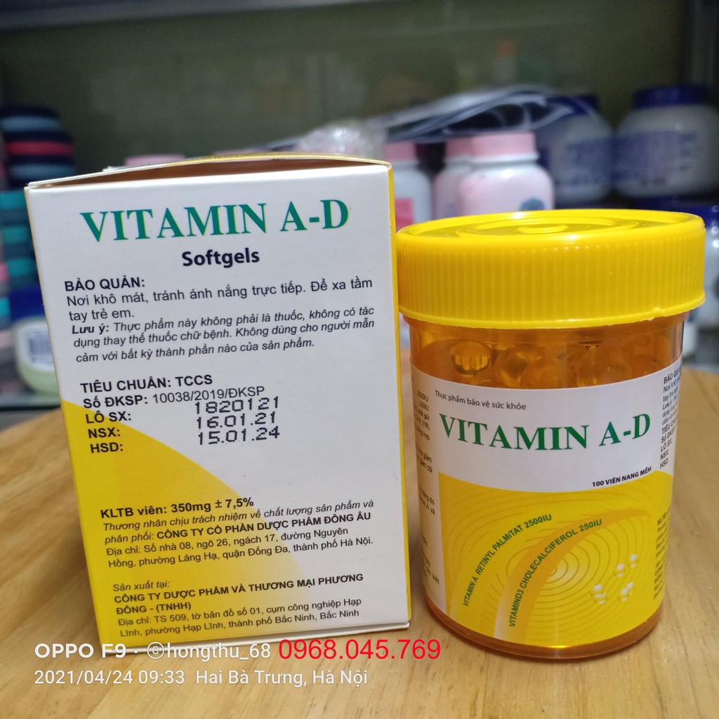 VITAMIN A-D dược phẩm Đông Âu hộp 100 viên