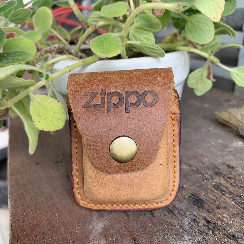 Bao Da Zippo Chuyên Dụng Màu Vàng Bò | TRAN LEATHER