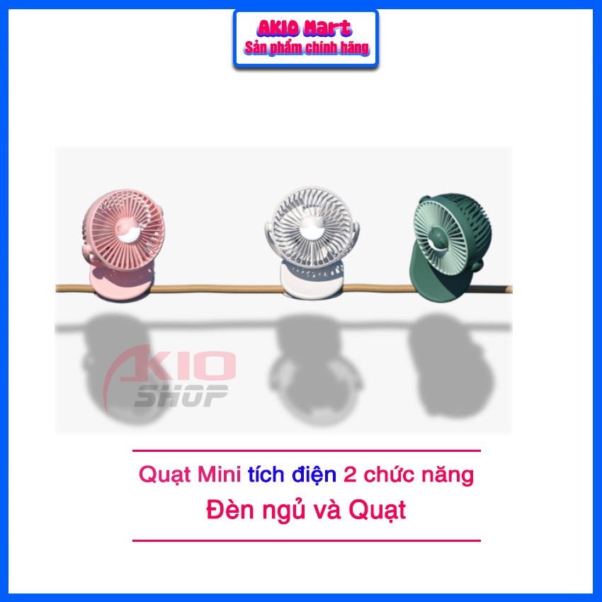 Quạt tích điện mini Clip Fan Pin 2000Mah xoay 720 độ kẹp đa năng - AKIO Mart | BigBuy360 - bigbuy360.vn