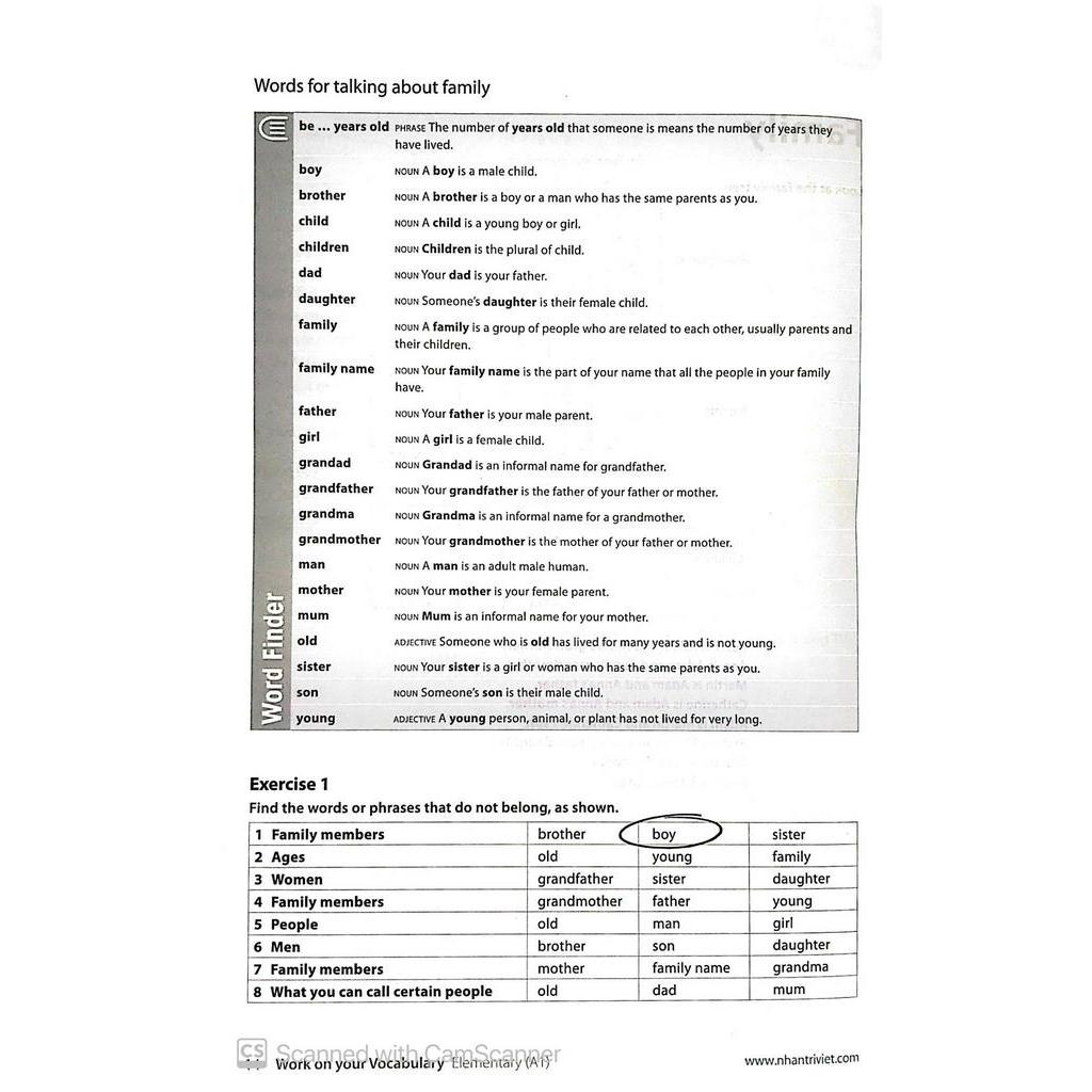 Sách Collins Work On Your Vocabulary - Elementary A1