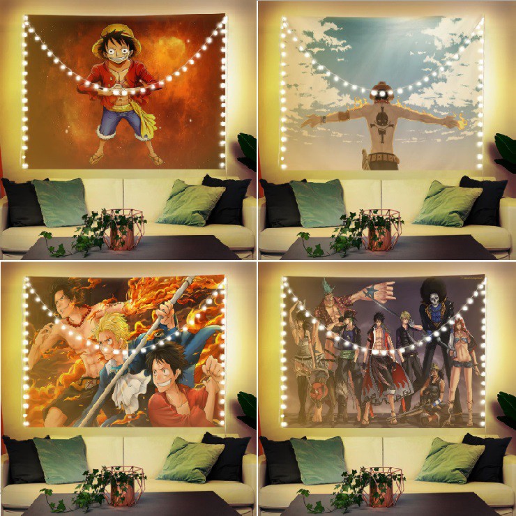 Tấm vải treo tường decor phòng hình nhân vật hoạt hình One Piece