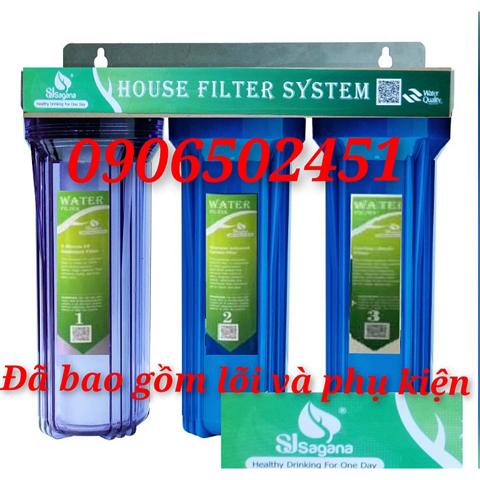 Bộ lọc nước sinh hoạt - lọc thô đầu nguồn 3 cấp ly 10 inch chuẩn 30c3t