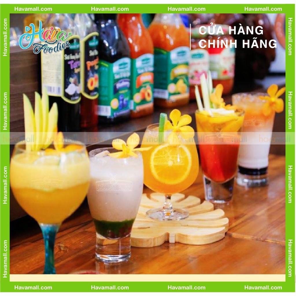 [HÀNG CHÍNH HÃNG] Siro Golden Farm Đủ Vị Chai Thủy Tinh 520ml