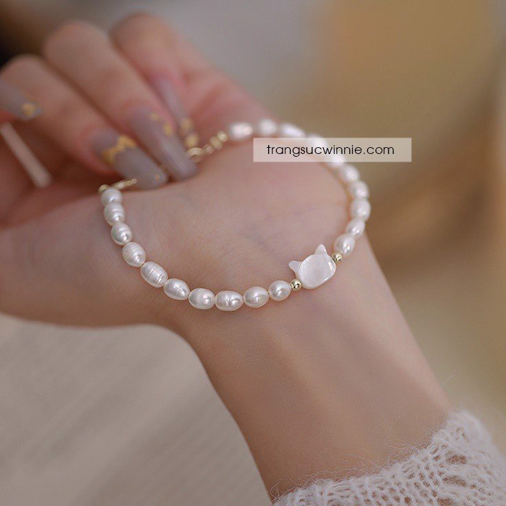 Lắc tay ngọctrai mèo trắng