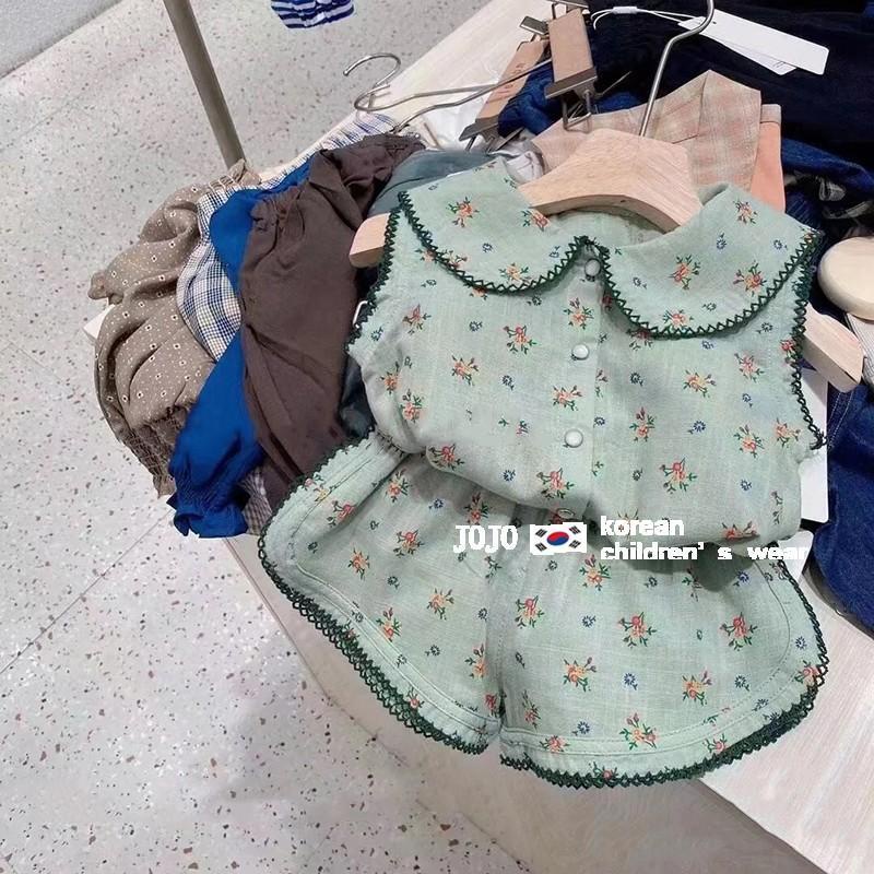 Set Đồ Mùa Hè 5 Món Gồm Áo Hai Dây In Họa Tiết Hoa + Quần Ngắn Phong Cách Hàn Quốc Cho Bé Gái