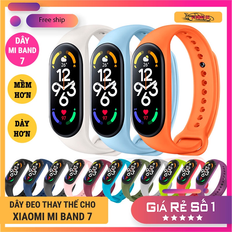 Dây Đeo Cao Su Cho Mi Band 7 Chất Lượng Cao, Mềm Và Dày Dặn - Dây Đeo Thay Thế Chuyên Dụng Cho Xiaomi Mi Band 7/7 NFC