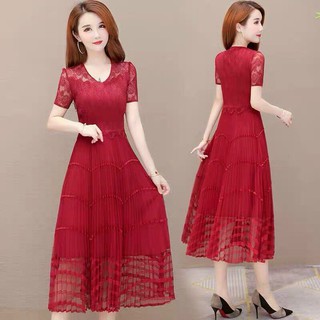 ĐẦM REN DẬP LY TAY NGẮN