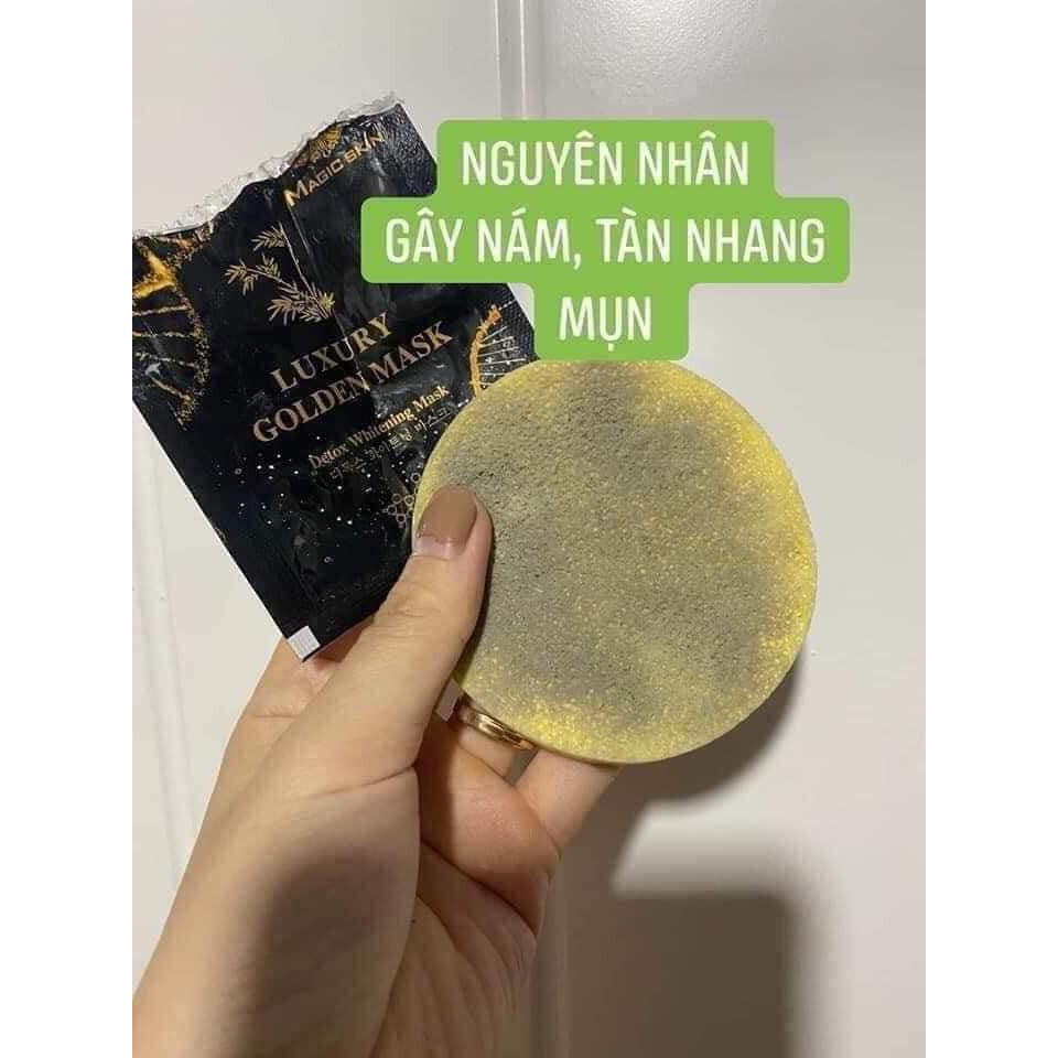 Mặt nạ trắng da🌻FREESHIP🌻 [1 GÓI 13G/3 LẦN ĐẮP]NẠ THẢI ĐỘC HÚT CHÌ LUXURY GOLDEN MASK- Ủ YẾN THẢI ĐỘC