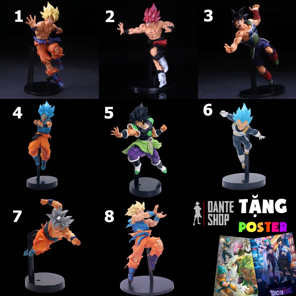 Mô Hình Figure Dragon Ball - Super Son Goku, Goku Black, God Goku, Broly, Vegeta [Tặng Poster] 18-24cm