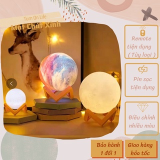 [BH 1 ĐỔI 1] Đèn Ngủ Mặt Trăng ❤️FREE SHIP❤️ size 12-15-17-20cm(cảm biến) tặng kèm đế gỗ